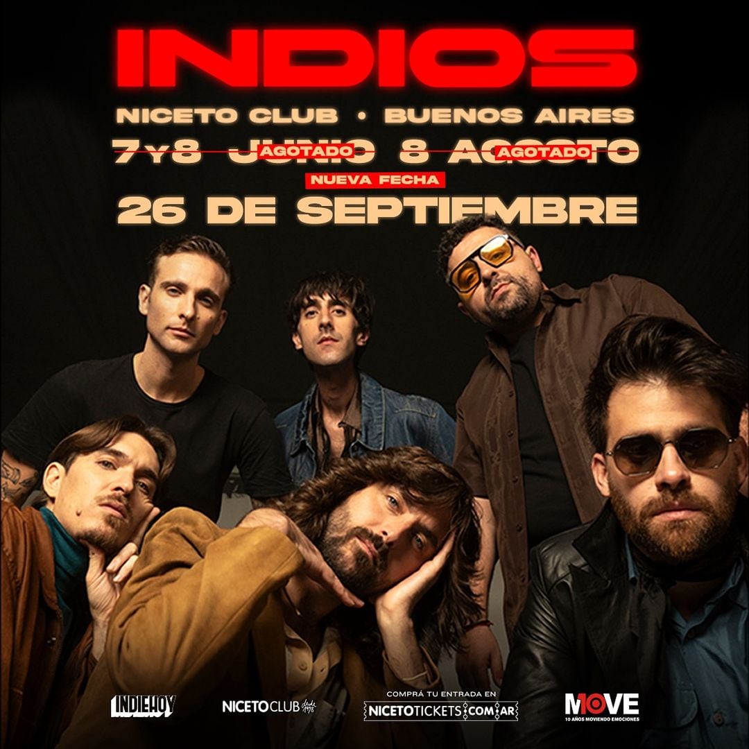 Por entradas agotadas, Indio anunció una nueva fecha en Niceto Club: cuándo será