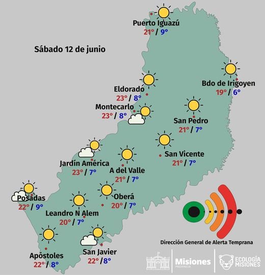 Sábado con marcado descenso de temperaturas en la provincia. DGAT