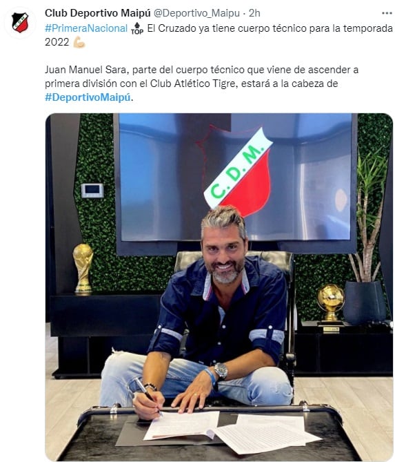 Juan Sara es el nuevo técnico de Deportivo Maipú.