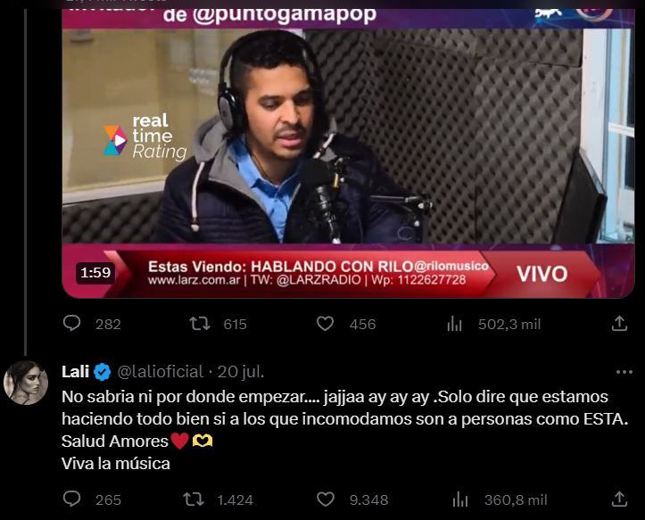 Respuesta de Lali