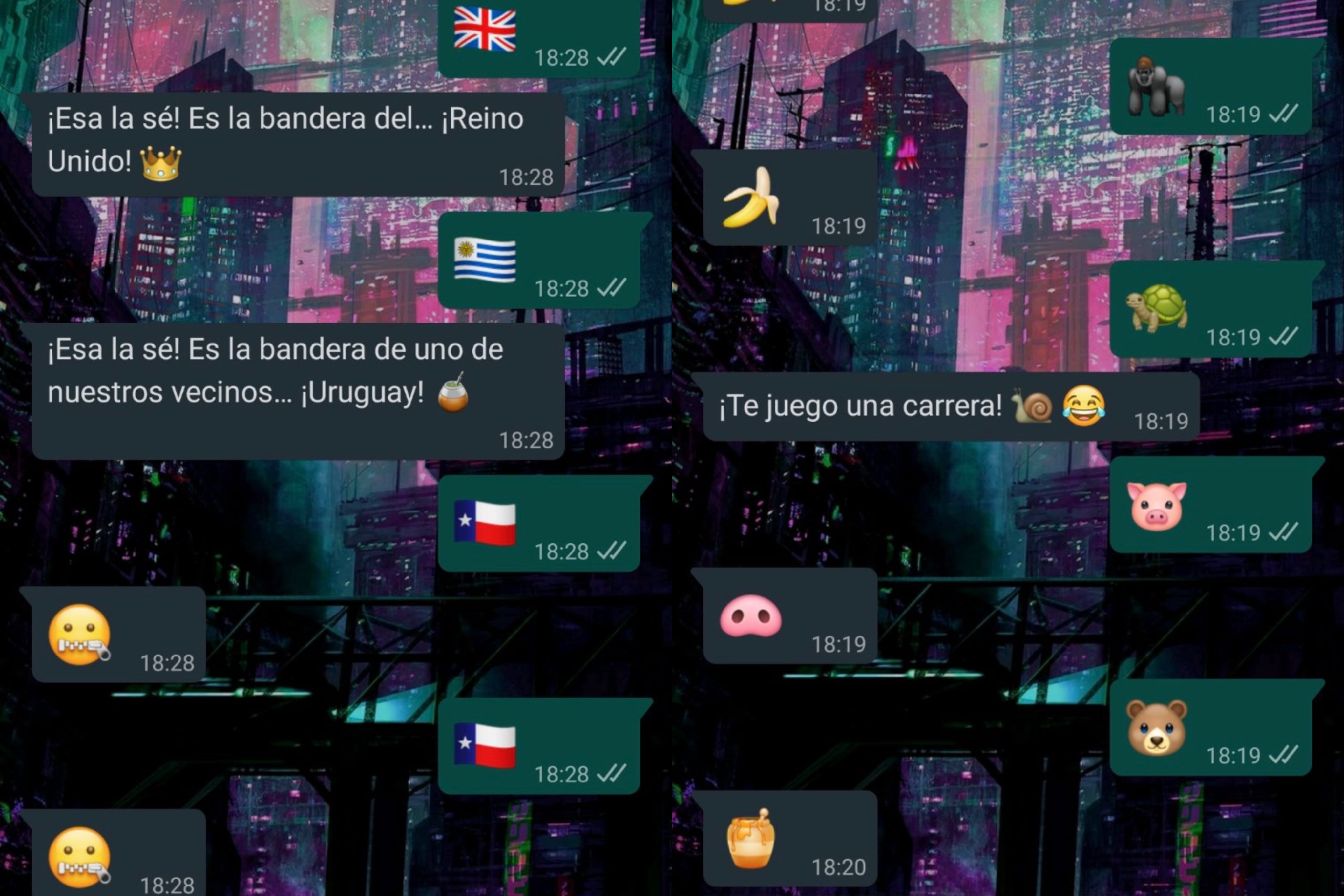 También juega con las banderas y los emojis