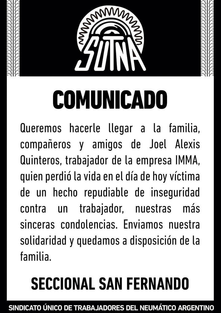 Comunicado de Sutna.