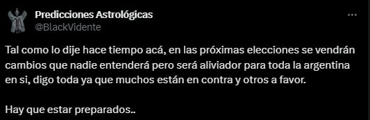 Astrología sobre las elecciones en Argentina.