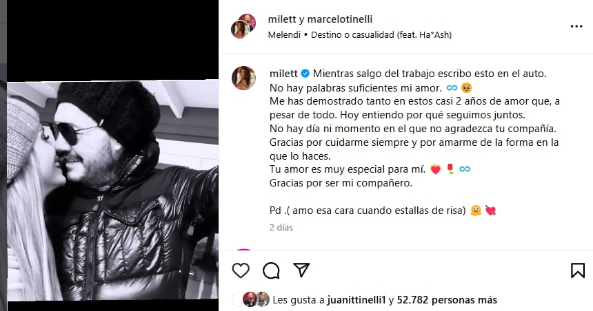 Marcelo Tinelli y Milett Figueroa