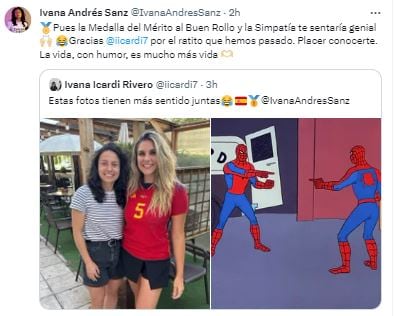 Ivana Icardi se juntó con la capitana de la Selección española de fútbol femenino.