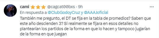 Criticas en twitter tras la derrota del Tomba en La Paternal.