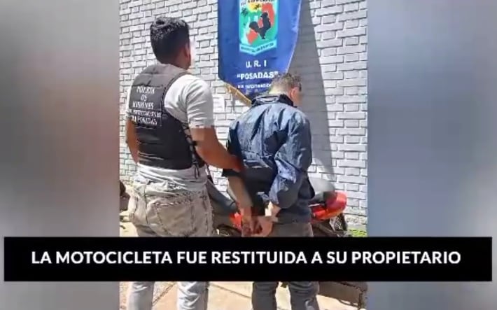 Gracias a las cámaras de seguridad, recuperan una motocicleta robada en Posadas.