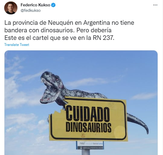 Un periodista e historiador abrió un debate sobre por qué deberían haber dinosaurios en la bandera de Neuquén.