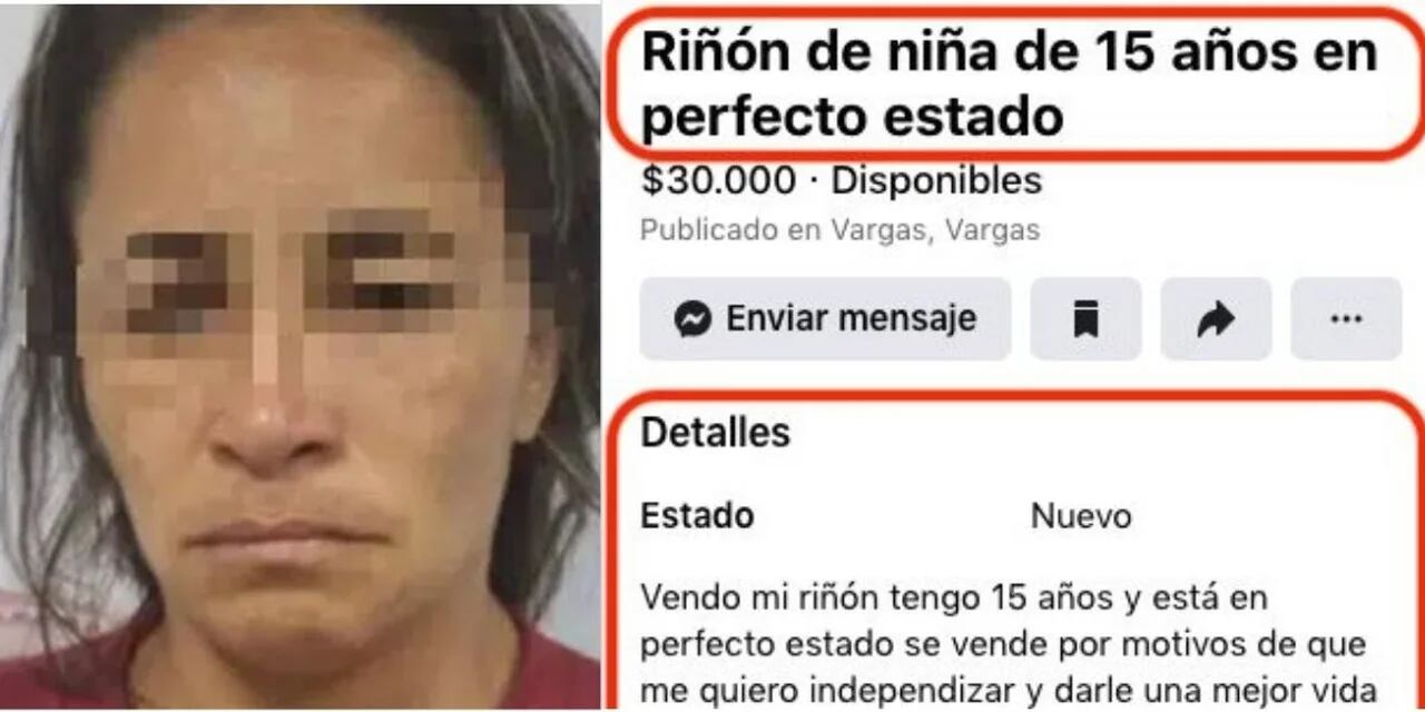 La mujer que quedó detenida por vender un riñón de una niña de 15 años a través de Marketplace.