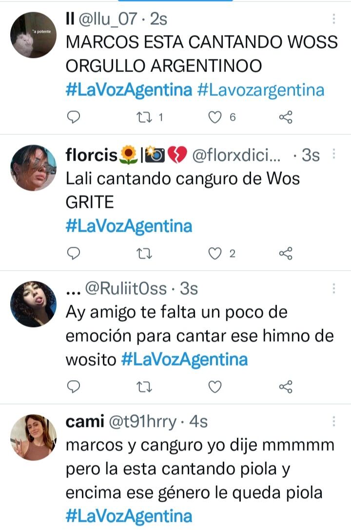 Marcos y Canguro fueron tendencia en Twitter durante la emisión del programa La Voz Argentina.