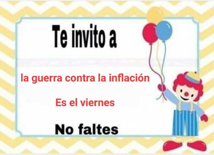 Una "invitación" a participar en "la guerra contra la inflación" que se viralizó en redes sociales.