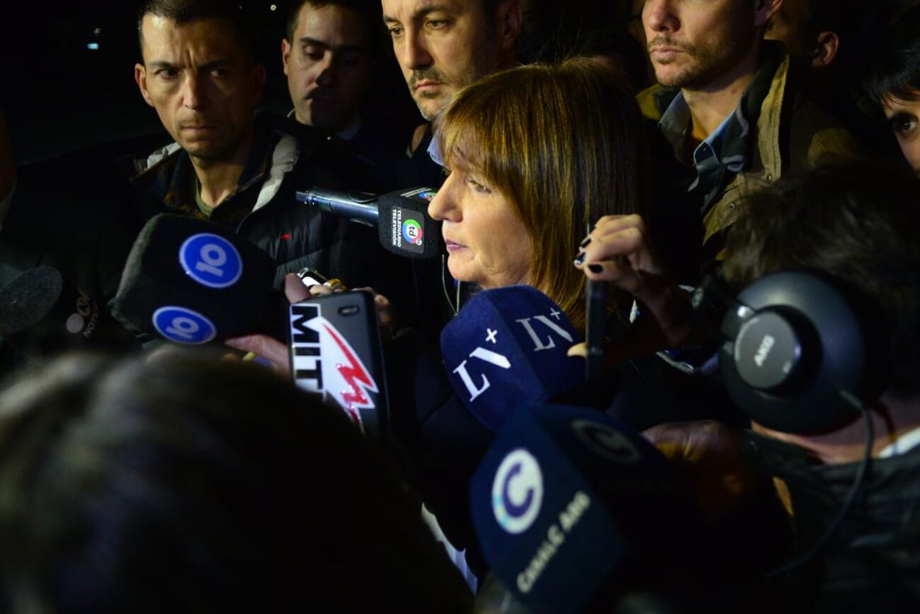 Patricia Bullrich, candidata a presidente, en el búnker de Juntos por el Cambio. (Javier Ferreyra / La Voz)