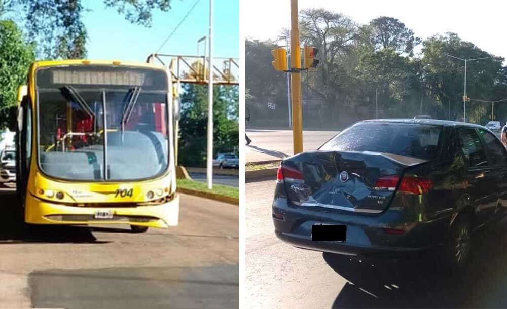 Posadas: colectivo urbano impactó contra un automóvil.