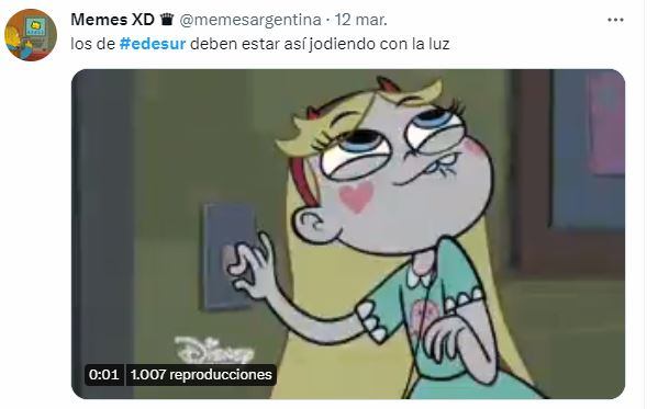 Memes en Twitter por cortes de luz.