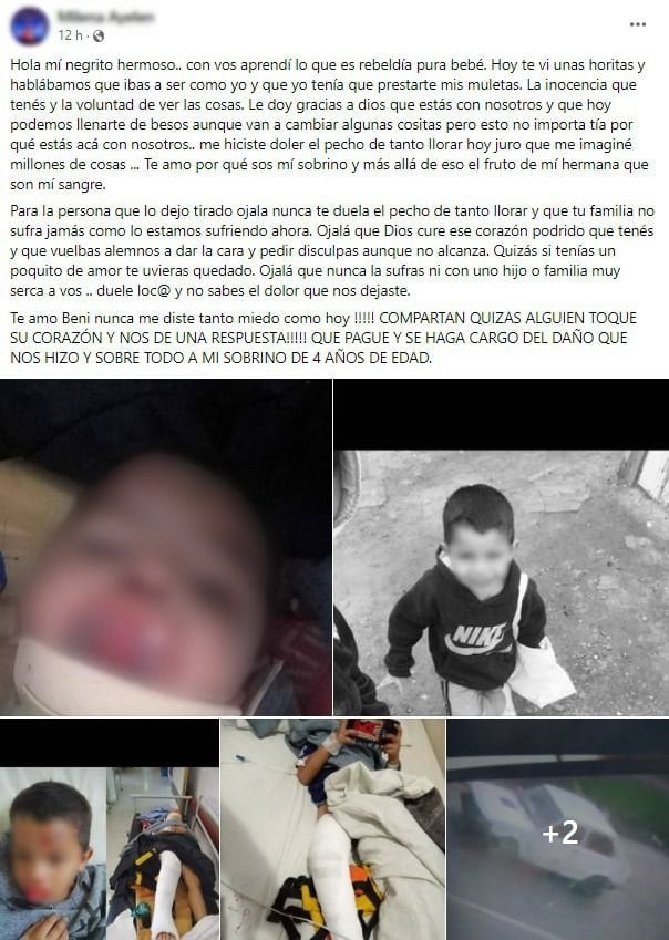 El duro posteo de la tía del niño atropellado en La Plata.