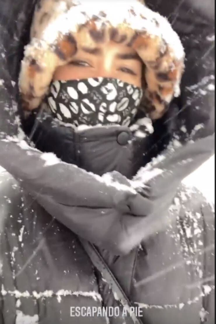 Lali en España durante el temporal.