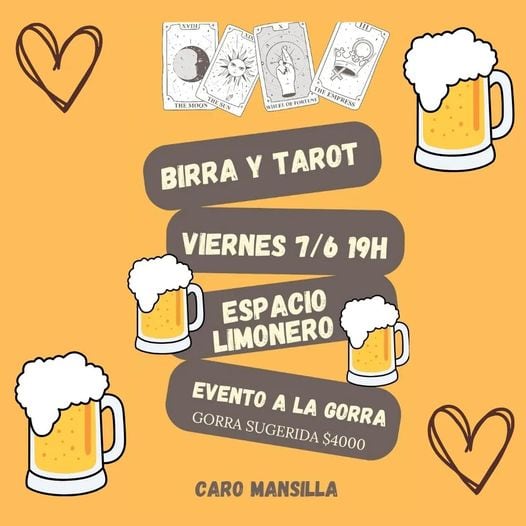 Birra y Tarot en el Espacio Limonero de Tres Arroyos