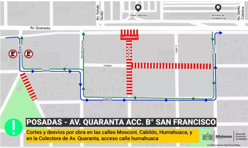 Se encuentra restringido el ingreso al barrio San Francisco en Posadas.