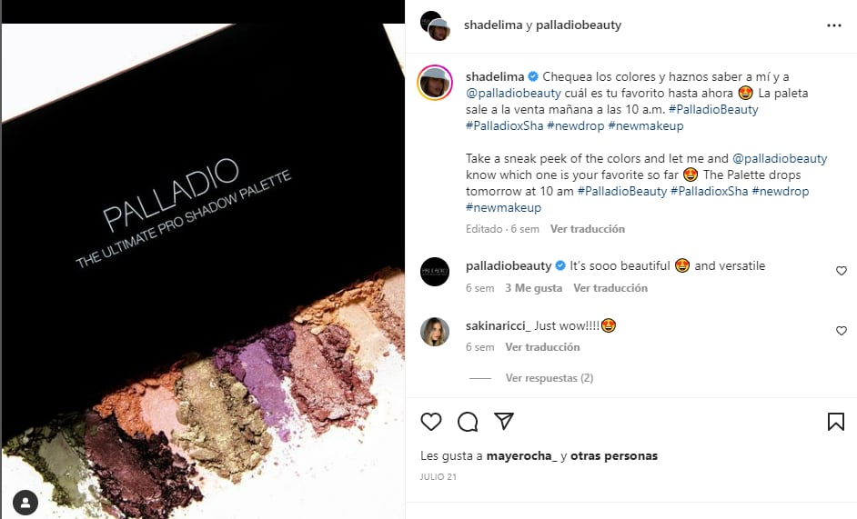 Shannon de Lima y su marca de maquillajes.