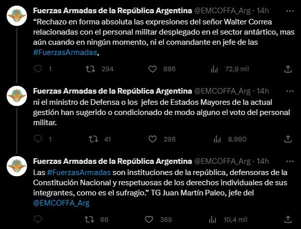 La respuesta de las Fuerzas Armadas a la amenaza de un ministro de Kicillof a los trabajadores de Antártida