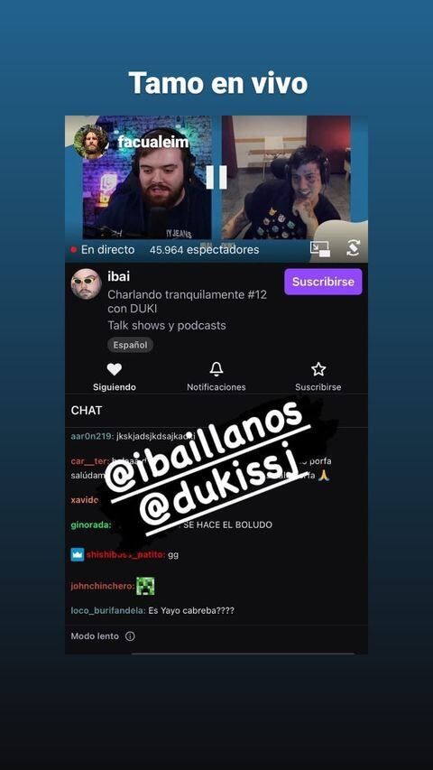 Duki habló sobre "Desde el fin del mundo" con Ibai Llanos en Twitch. (Instagram)