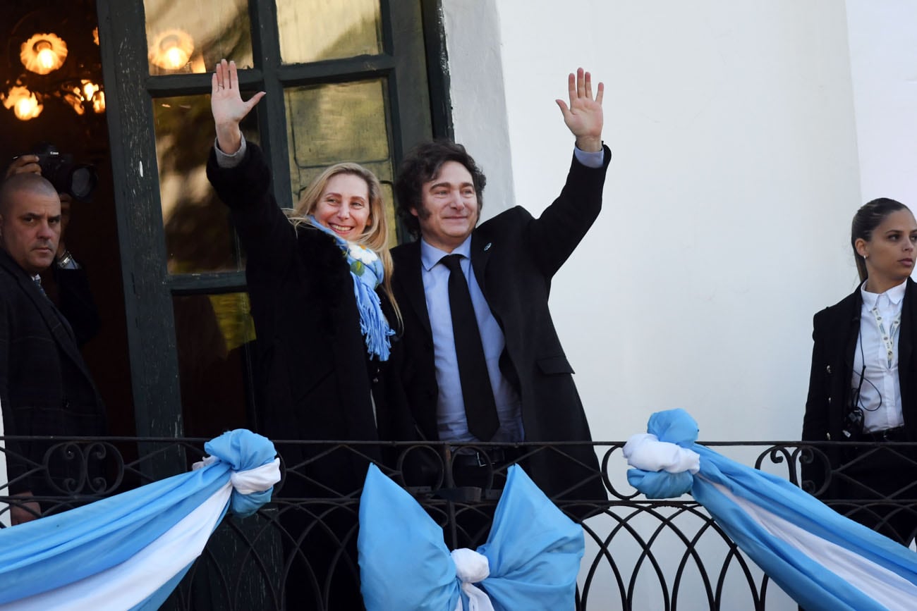 El presidente Javier Milei en el acto por el acto 25 de mayo en el Cabildo de Córdoba.