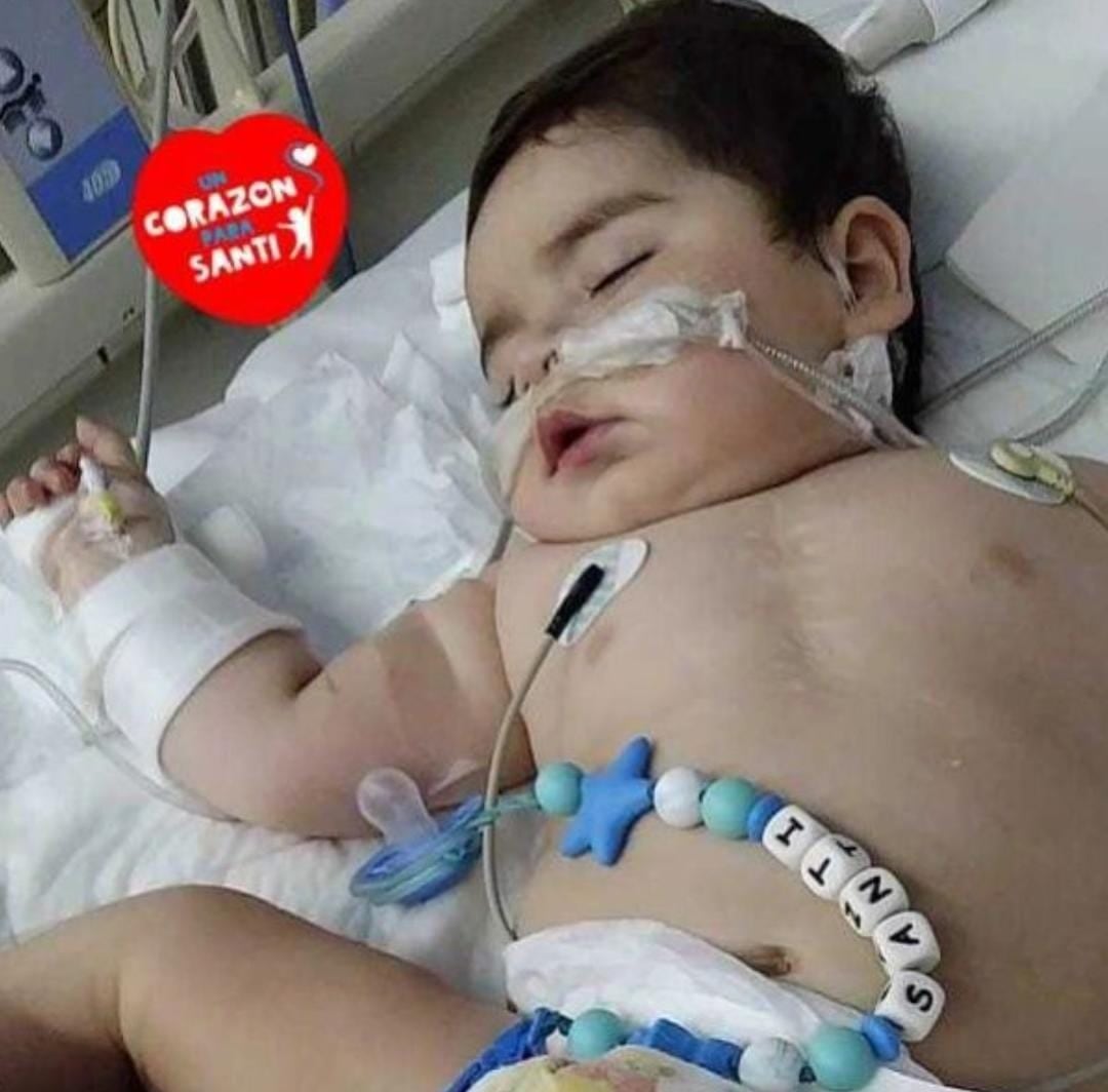 Santiago Luna Díaz, el nene sanjuanino que necesita un trasplante de corazón y vive en el Hospital Italiano de Buenos Aires desde hace más de un año.