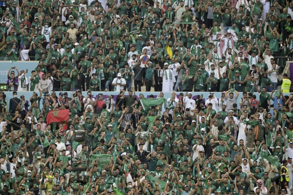 La hinchada de Arabia Saudita también se hizo sentir en Qatar.