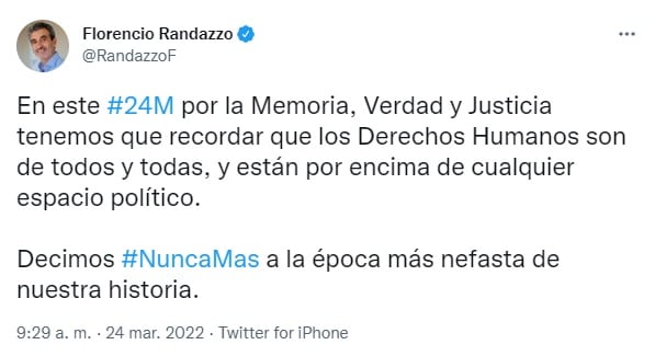 El mensaje de los políticos por el 24 de Marzo