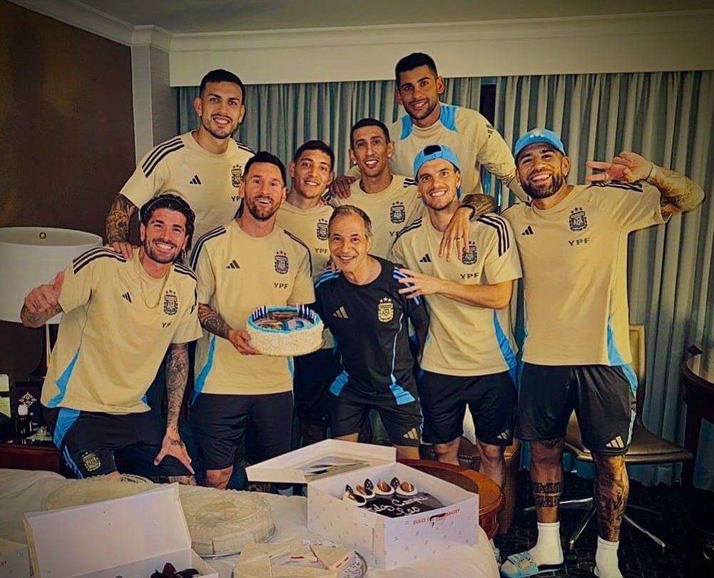 El festejo de cumpleaños de Lionel Messi en la concentración de la selección argentina en la Copa América. (IG Leo Messi)