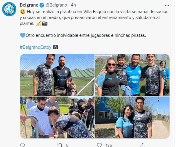 Belgrano abrió las puertas de su entrenamiento del jueves. El lunes, con la expectativa del ascenso.