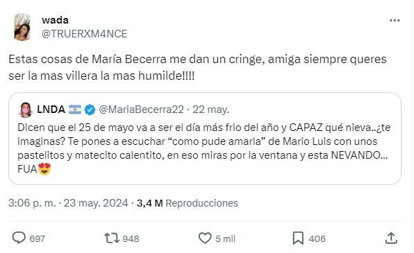 La crítica hacia María Becerra