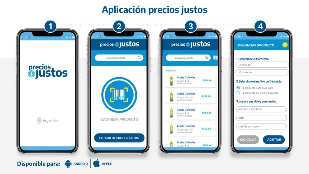 Con la aplicación Precios Justos se podrá escanear el código de barras de un producto y verificar si forma parte del acuerdo