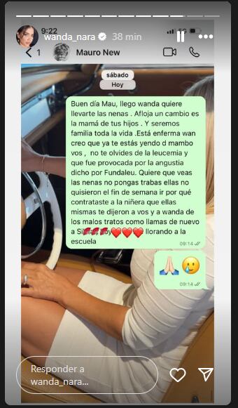 Wanda Nara mostró la conversación de su mamá con Mauro Icardi