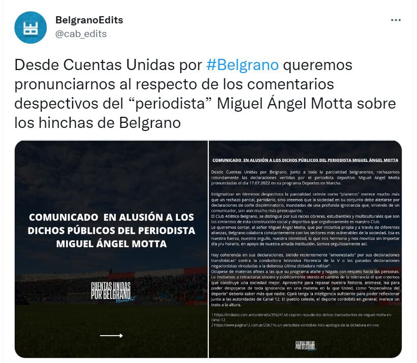 En redes sociales el repudio fue total para el conductor del programa Deportes en Marcha de Canal 12