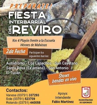 Eldorado tendrá la 2° Edición de la Fiesta Interbarrial del Reviro.