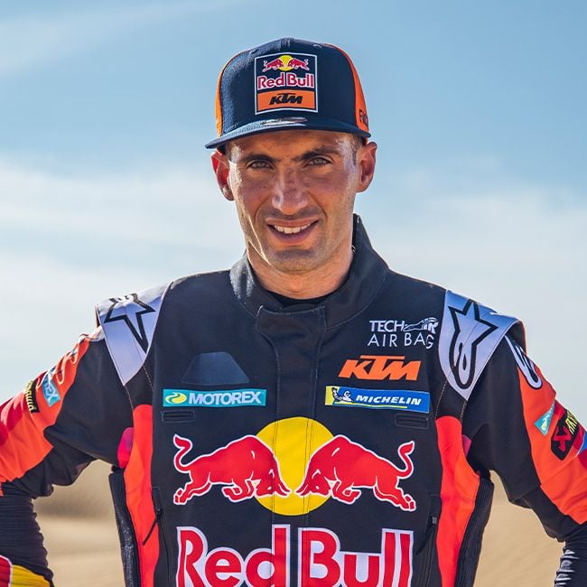 Kevin Benavides. El salteño, dos veces ganador del Dakar, va por una tercera conquista, con KTM. (Dakar)