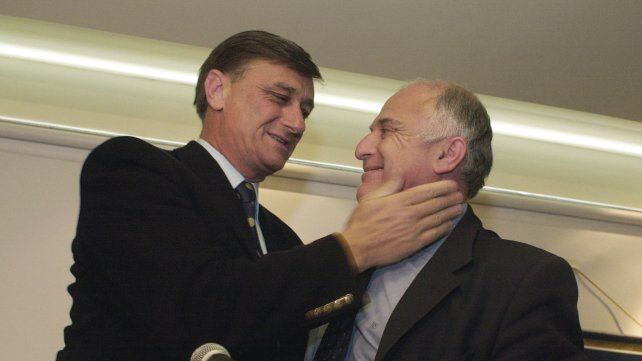 Miguel Lifschitz junto a Hermes Binner. Foto: La Capital. 