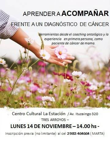 Taller "Aprender a acompañar, frente a un diagnóstico de cáncer" en el CCE de Tres Arroyos