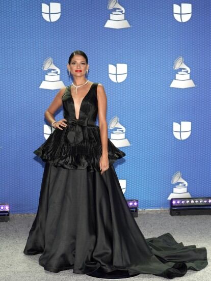 Natalia Jimenez en la entrega de Premios Grammy