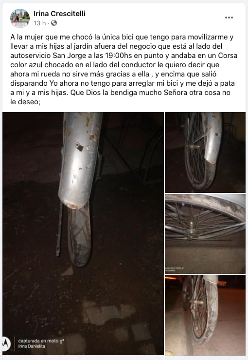 Le rompieron la bici y escaparon