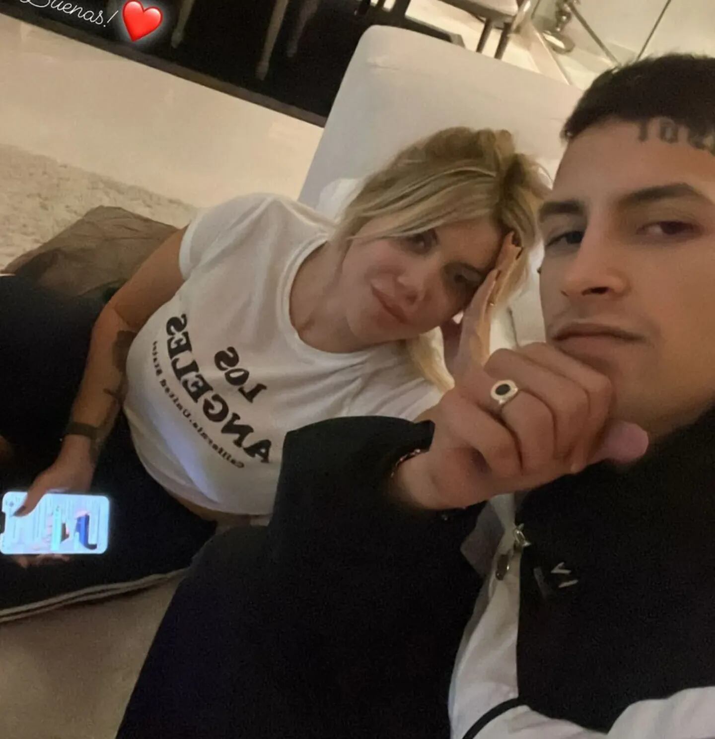 L-Gante junto a Wanda Nara. Foto: Instagram/@lgante_keloke