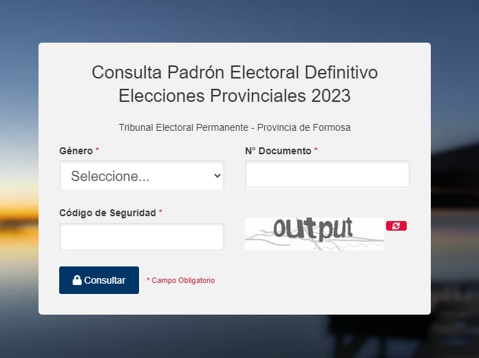 El padrón electoral de Formosa.