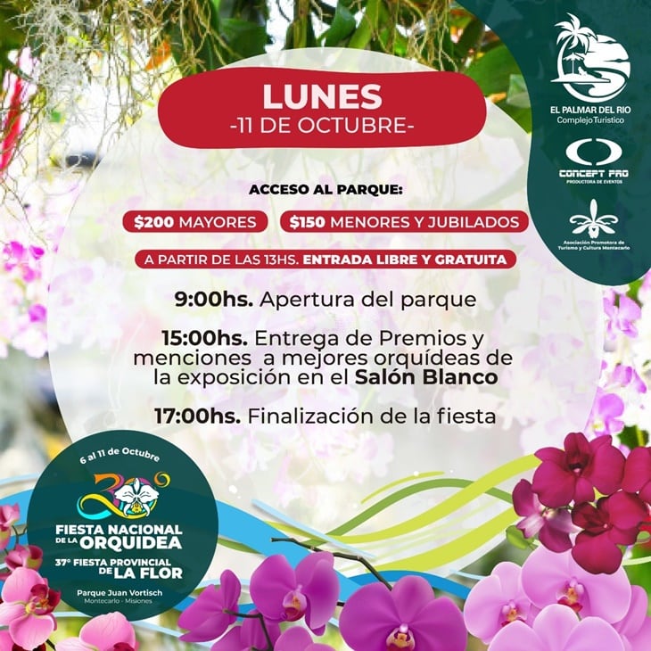 El municipio de Montecarlo se prepara para la 30° Fiesta Nacional de la Orquídea y 37° Provincial de la Flor.