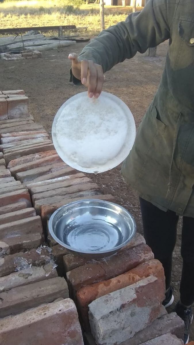 Impactantes imágenes de la helada en Santiago del Estero.