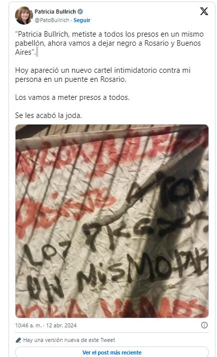 Bullrich respondió en Twitter