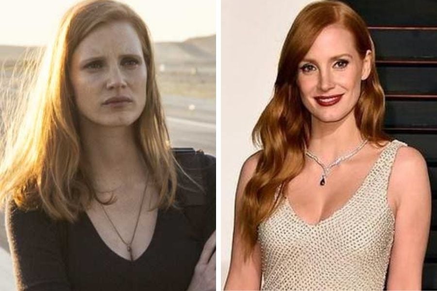 Jessica Chastain hace diez años y en la actualidad