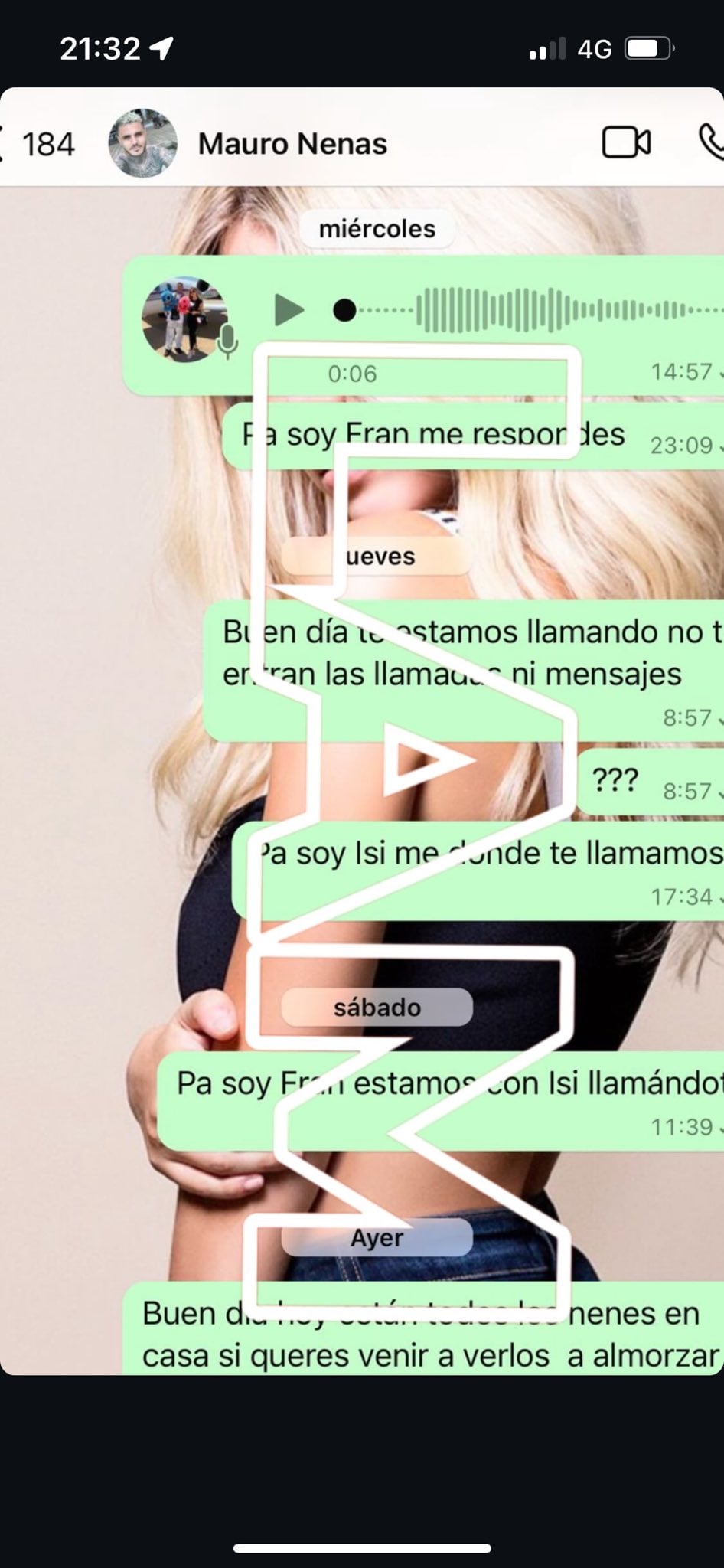 Los nuevos chats entre Wanda Nara y Mauro Icardi