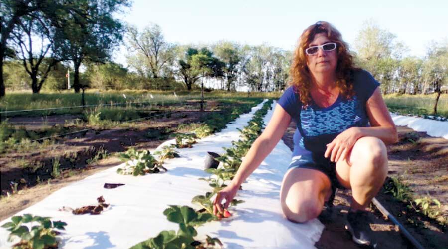 Carina García en su emprendimiento 