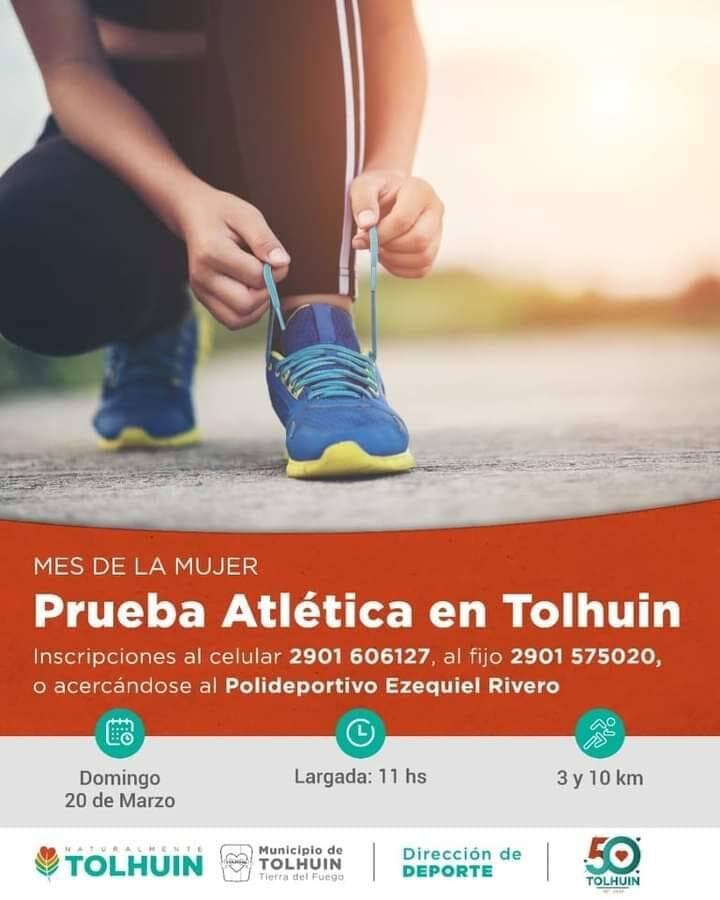 Prueba Atlética en Tolhuin por el Mes de la Mujer.